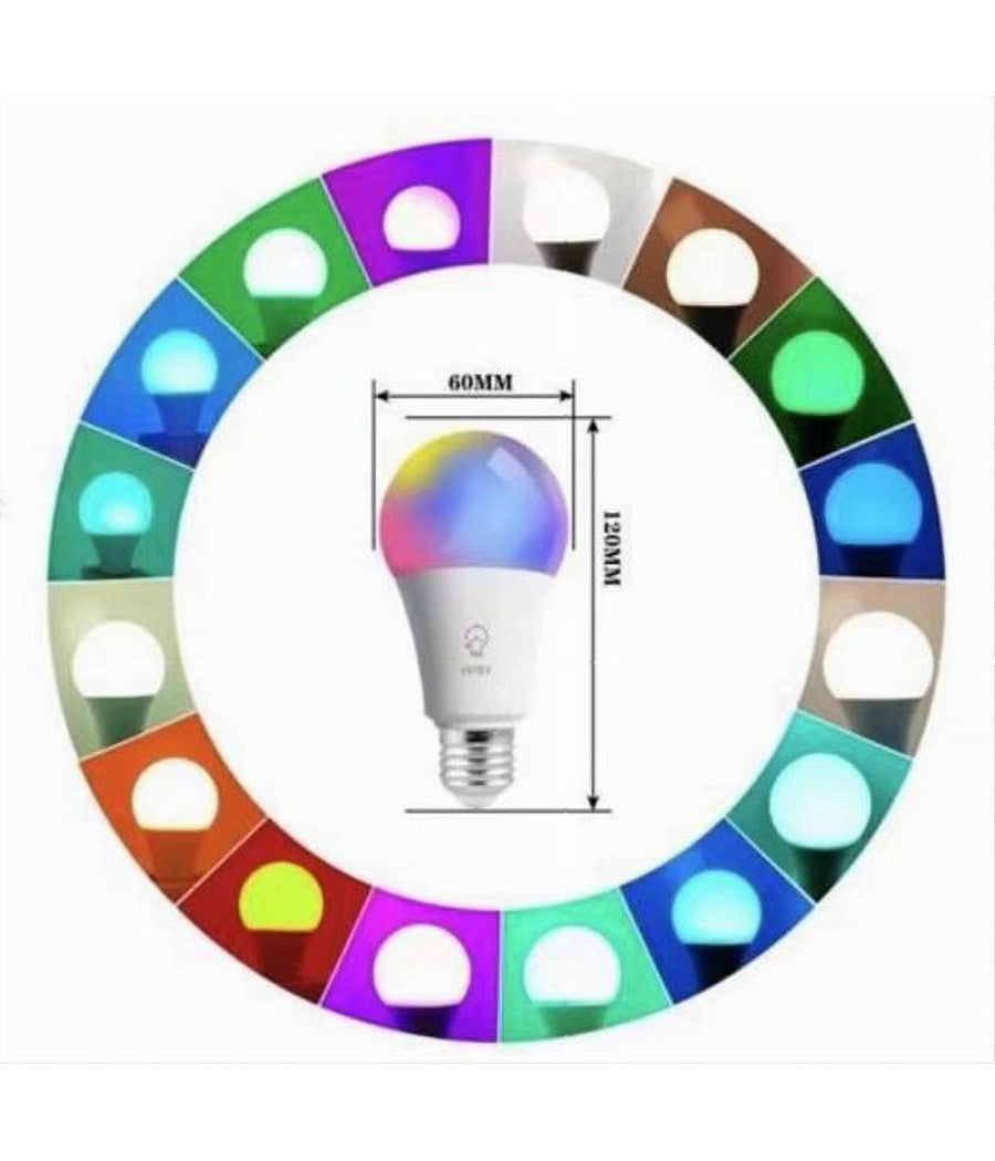 Lampadina Intelligente A60 10w Led Rgb Cct Dimmerabile Wifi E27 App Alexa Google         