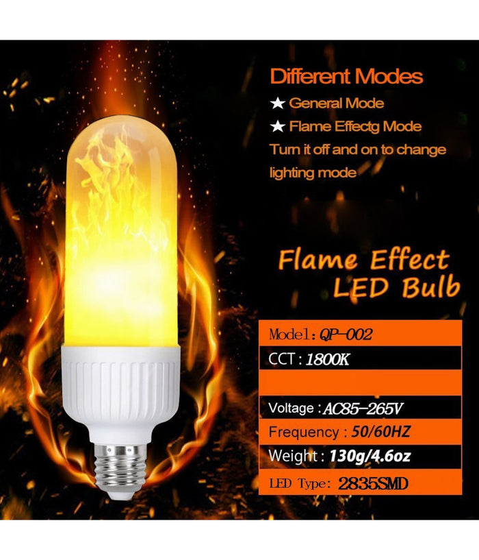 Lampadina Lampada A Led Bulb Effetto Fiamma Fuoco Movimento Attacco E27 5w Watt         