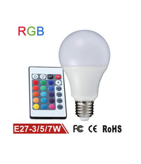 Lampadina Lampada Faretto Led Rgb Con Telecomando Luce Multicolor E27 Da Interno   5 Watt      