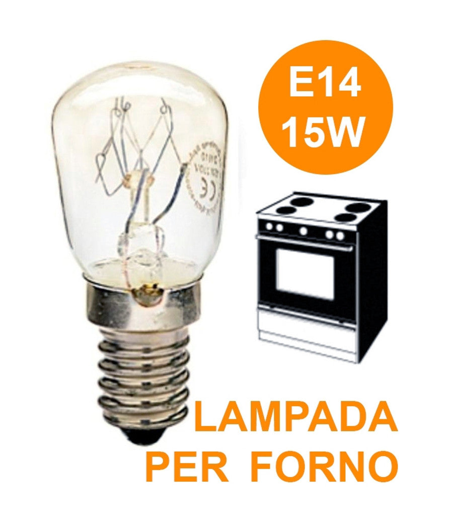 Lampadina Lampada Lampadine Per Forno Fornetto E14 15 Watt Fino A 300° Gradi         