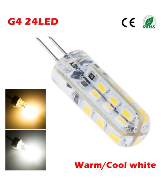 Lampadina Led 3w 24 Smd G4 3014 Attacco A Spillo Luce Bianca Calda Fredda 12v  -bianco Freddo      -