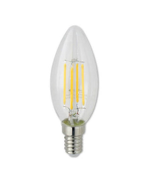 Lampadina Led A Filamento E14 4w Candela Luce Naturale Fredda Calda 440lm C35t  -bianco Caldo      -