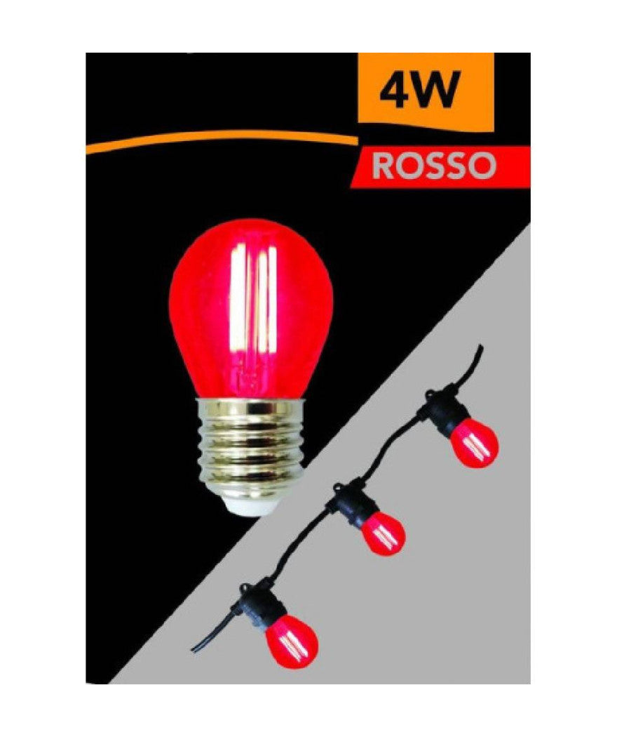 Lampadina Led A Filamento G45 Attacco E27 4w A Globo Luce Colorata Rosso G45a-tr         