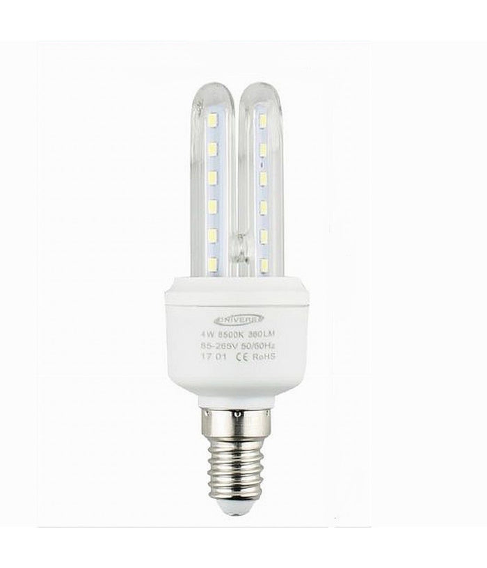 Lampadina Led Attacco E14 2u 4 W Luce Fredda Calda Naturale Illuminazione 2u-01  -bianco Caldo      -