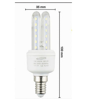 Lampadina Led Attacco E14 2u 4 W Luce Fredda Calda Naturale Illuminazione 2u-01  -bianco Freddo      -