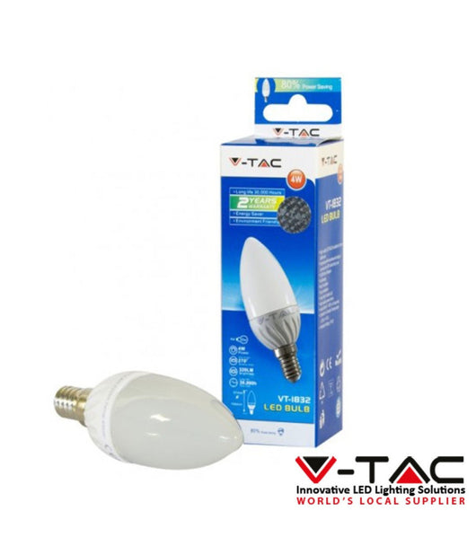 Lampadina Led Candela E14 4w Luce Calda Vt-1818 Lampada Illuminazione         