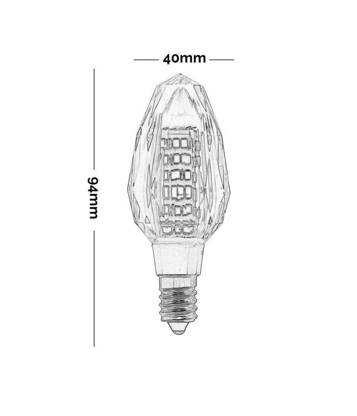 Lampadina Led Candela E14 Vetro Cristallo Lampada 7w 230v Luce 3000k 4000k 6000k  -bianco Freddo      -