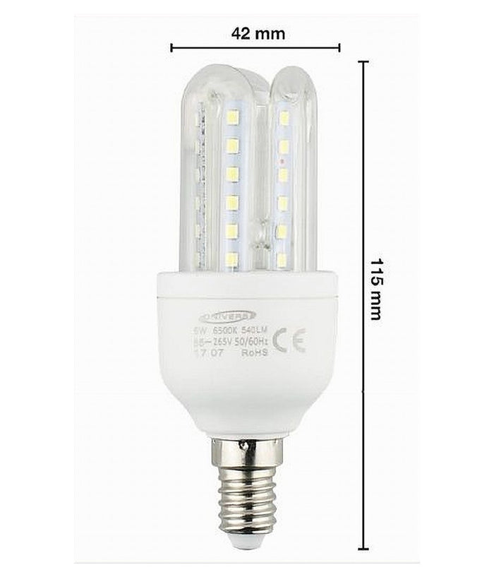 Lampadina Led E14 3u 6 Watt Luce Calda 3000k Fredda 6500k Naturale 4000k 3u-02  -bianco Caldo      -