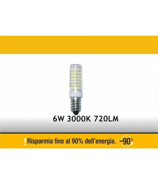 Lampadina Led E14 6 Watt Toni Luce Naturale 4000k Calda 3000k Fredda 6500k         