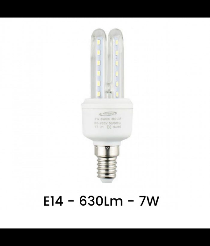 Lampadina Led E14 7 W Bianco Caldo 3000k Freddo 6500k Naturale 4000k 2u-02t         