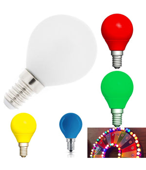 Lampadina Led E14 Mini Globo 220v Colore Verde Blu Viola Bianco Caldo Freddo 2w  -bianco Freddo      -