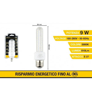 Lampadina Led E27 9w Bianco Caldo 3000k Freddo 6500k Naturale 4000k 48d 2u04tc  -bianco Caldo      -