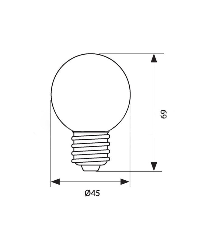 Lampadina Led E27 Mini Globo 220v Colore Verde Blu Viola Bianco Caldo Freddo 2w         