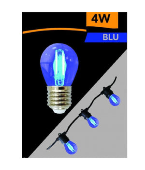 Lampadina Led G45 Attacco E27 4 W A Globo A Filamento Luce Colorata Blu G45a-tb         