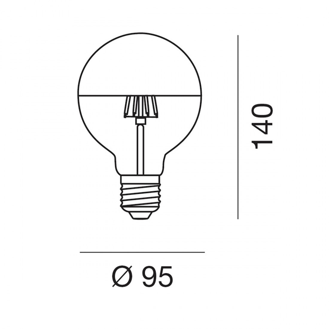 Lampadina led gea led gla301a e27 1521lm goccia vetro cupola argento