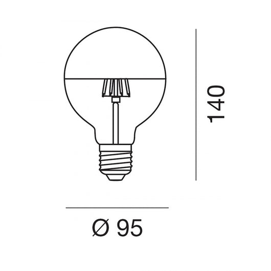 Lampadina led gea led gla301a e27 1521lm goccia vetro cupola argento