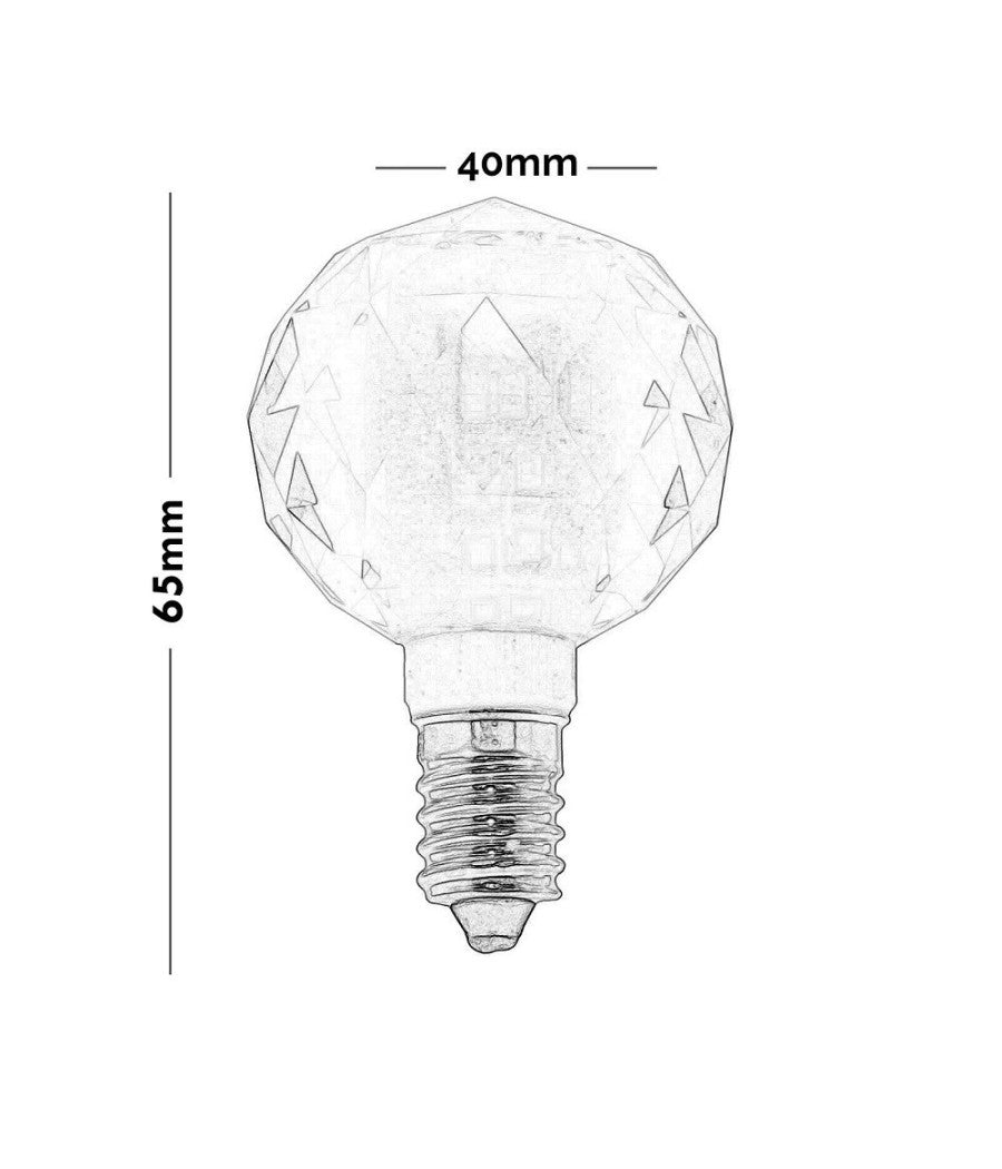 Lampadina Led Globo E14 Vetro Cristallo Lampada 6watt Luce Calda Fredda Naturale         