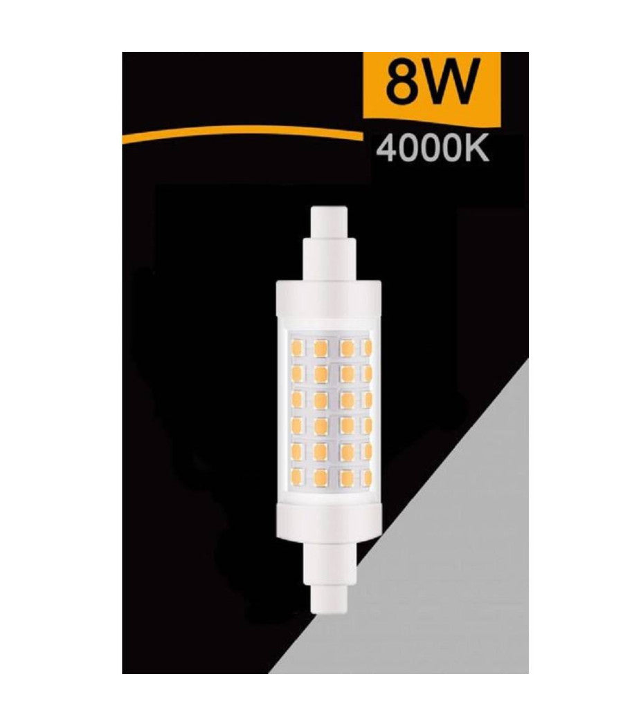 Lampadina Led R7s 8 Watt 880 Lumen 78mm Luce 3000k 4000k 6500k Sparac-r7s-8w-001  -bianco Naturale      -