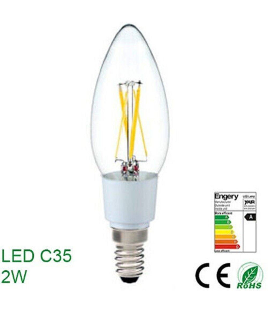 Lampadina Led Risparmio Energetico 2 W E14 Basso Consumo Luce Calda Classe A         