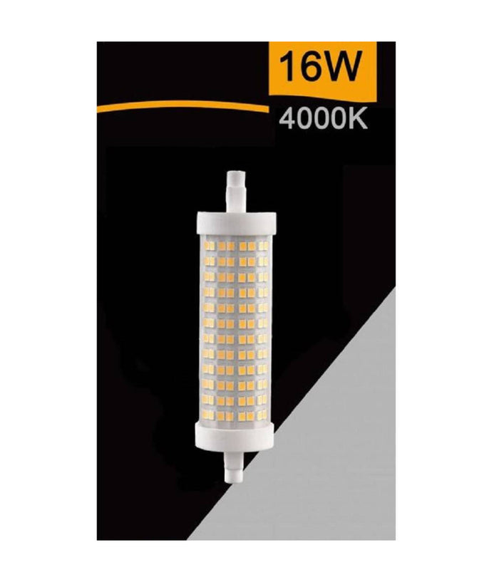 Lampadina Led Smd R7s L118 16w Tubolare Luce 3000k 4000k 6500k Sparac-r7s-16w-001  -bianco Naturale      -