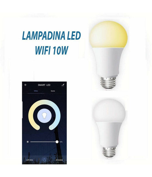 Lampadina Smart Led Wifi E27 10w 2700k 6400k Dimmerabile Ios Android Alexa Google         