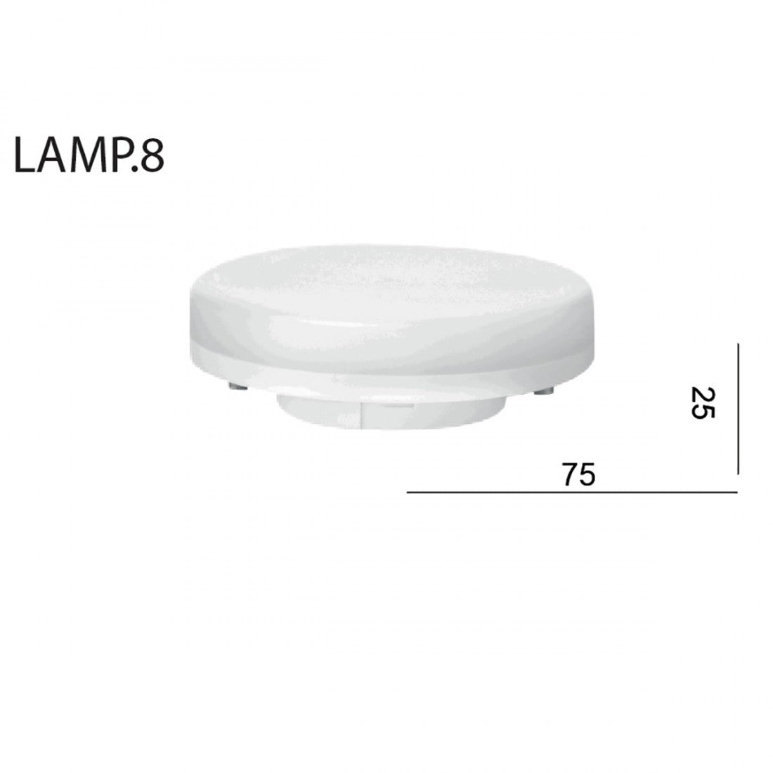 Lampadina toscot lamp 8 gx53 6.5w led 700lm 220v 3000°k 110° attacco baionetta