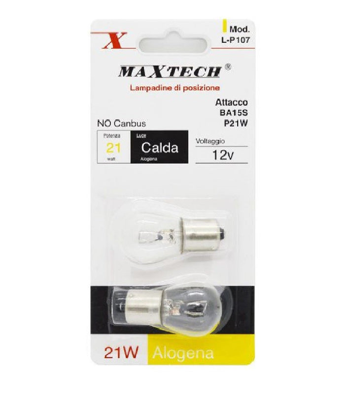 Lampadine Di Posizione Auto Ba15s L-p107 12v 21watt Luce Calda Alogena No Canbus         