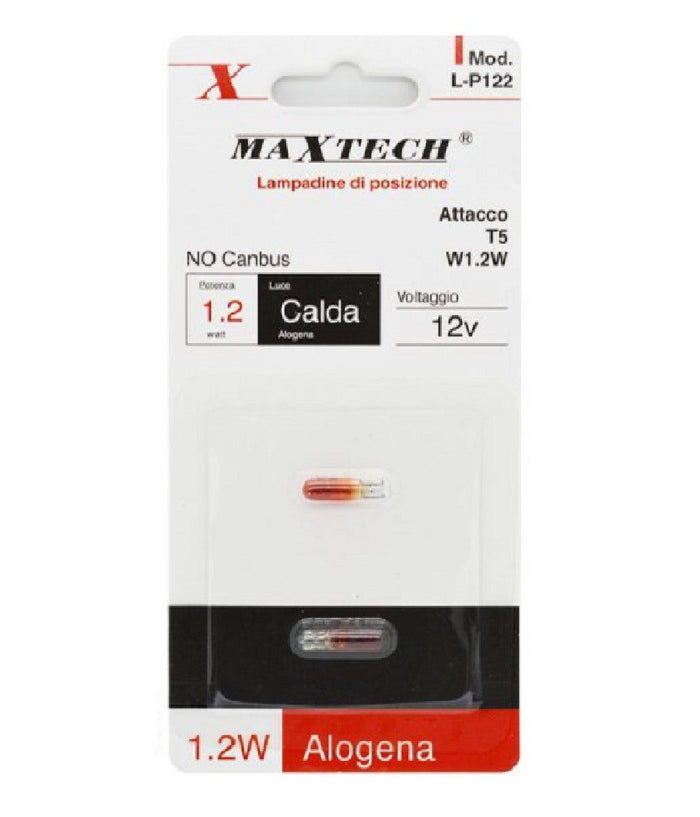 Lampadine Di Posizione T5 W1.2w 12 V 1.2 W Luce Calda Alogena No Canbus L-p122         