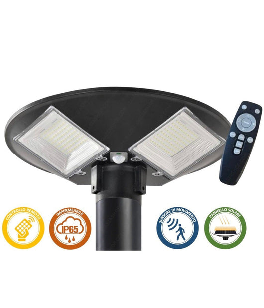 Lampione Led 100w Con Pannello Energia Solare Ip65 Sensore Movimento So-gd-100w         