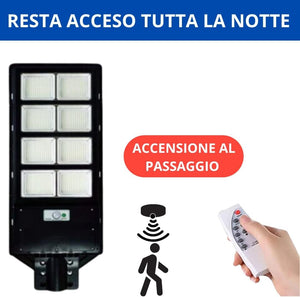 Lampione LED Esterno con Pannello Solare 1500W, 6500K Bianco Freddo