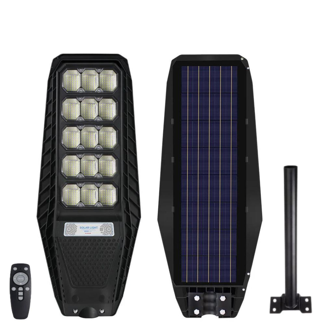 Lampione Solare Led Esterno con Pannello Solare 1000W, Bianco Freddo Sensore Di Movimento 40000mAh, Telecomando + Staffa