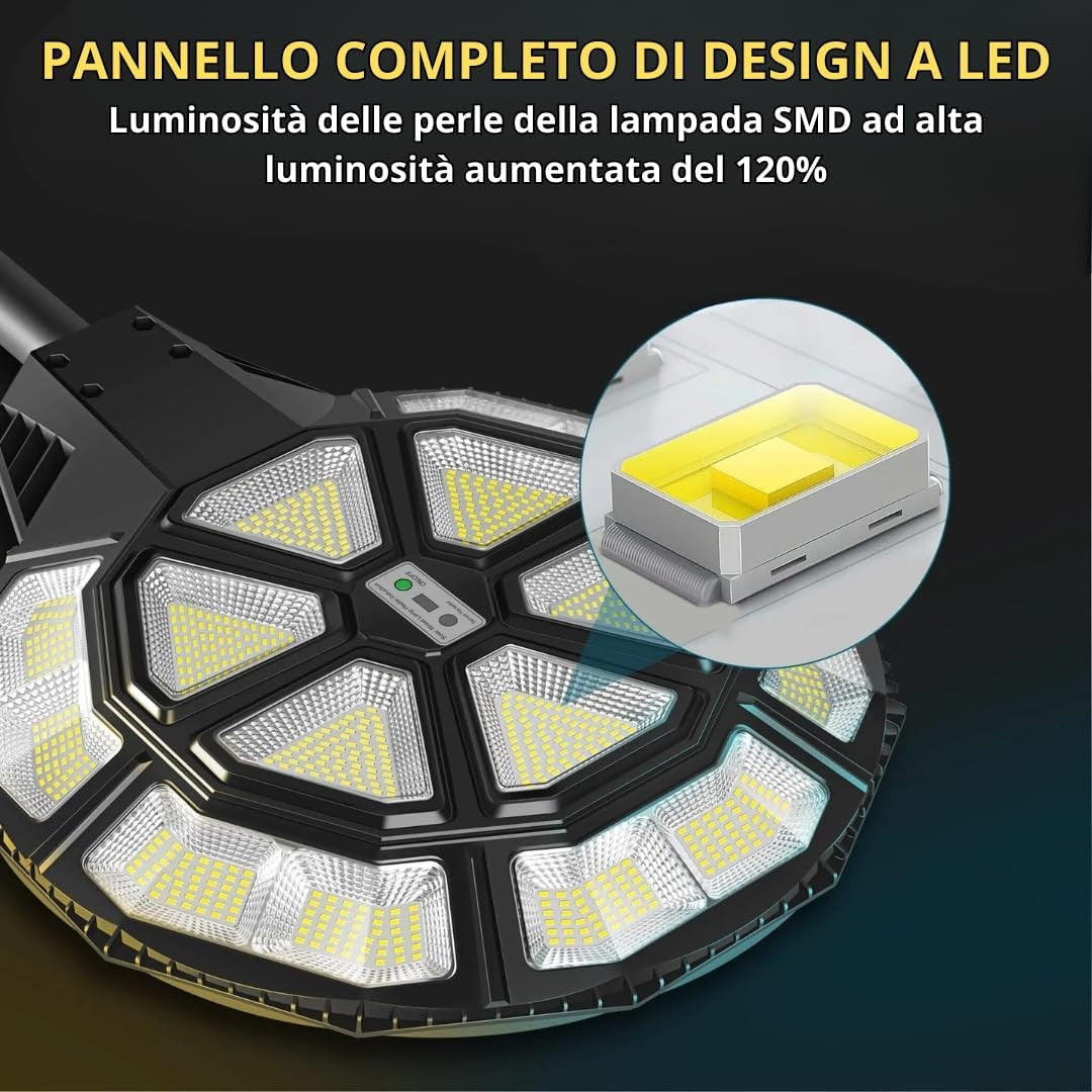 Lampione Solare Led per Esterno, Lampione da Giardino 1000Watt forma Ufo