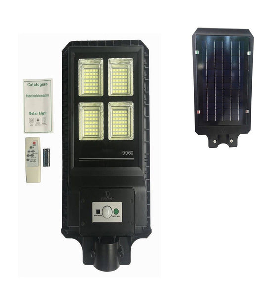 Lampione Stradale Con Telecomando Led 60 W Pannello Solare Fotovoltaico 280 Led         