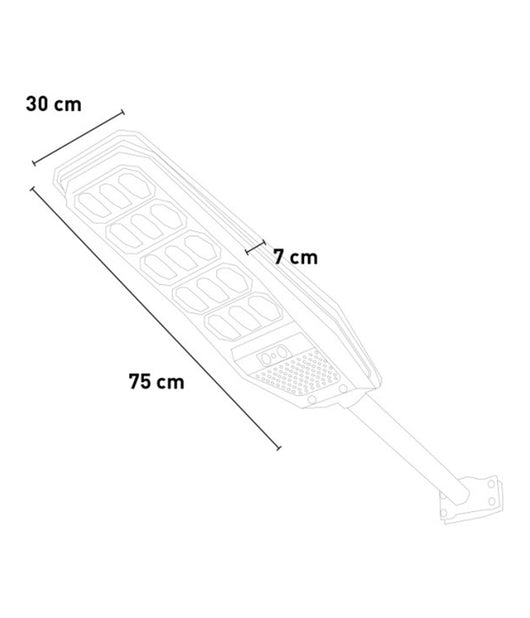 Lampione Stradale Luce Energia Solare Led 300watt Sensore Pir Staffa Telecomando         