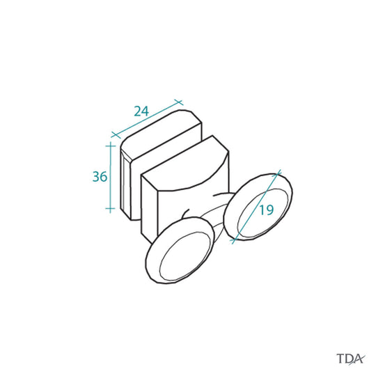 Ricambio Carrelli Box Doccia TDA serie DINO kit 4 pezzi R500/09 