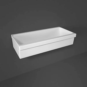 Lavabo a canale 120x45 cm in ceramica bianco lucido