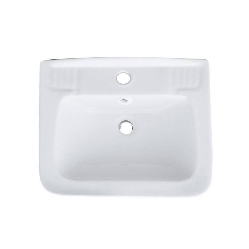 Lavabo sopra-piano bianco con foro rubinetto cm 62x46 cod 83715