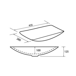 Lavabo da appoggio ovale (senza foro) variant 50x36 cm cod 83781