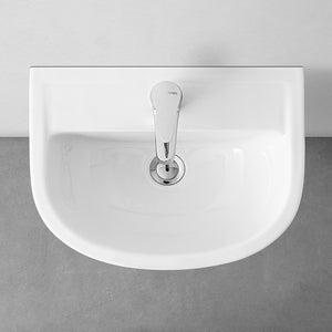 Lavabo con colonna 55 cm in ceramica bianco lucido salvaspazio monoforo