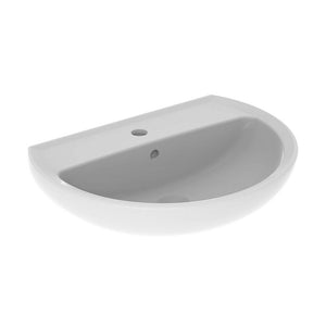 Lavabo con colonna 60 cm Geberit in ceramica lucida Colibrà¬