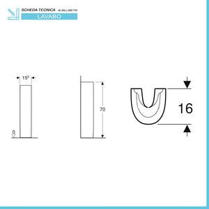 Lavabo con colonna 60 cm Geberit in ceramica lucida Colibrà¬