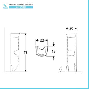 Lavabo con colonna Geberit 50 cm bianco lucido Fantasia 