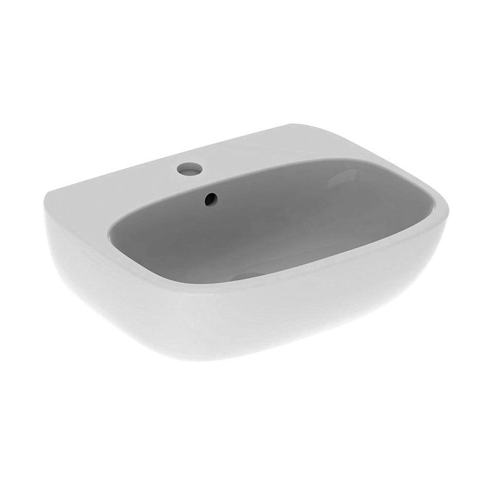 Lavabo con colonna Geberit 50 cm bianco lucido Fantasia 