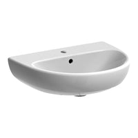 Lavabo con colonna Geberit 55 cm in ceramica bianco Selnova 