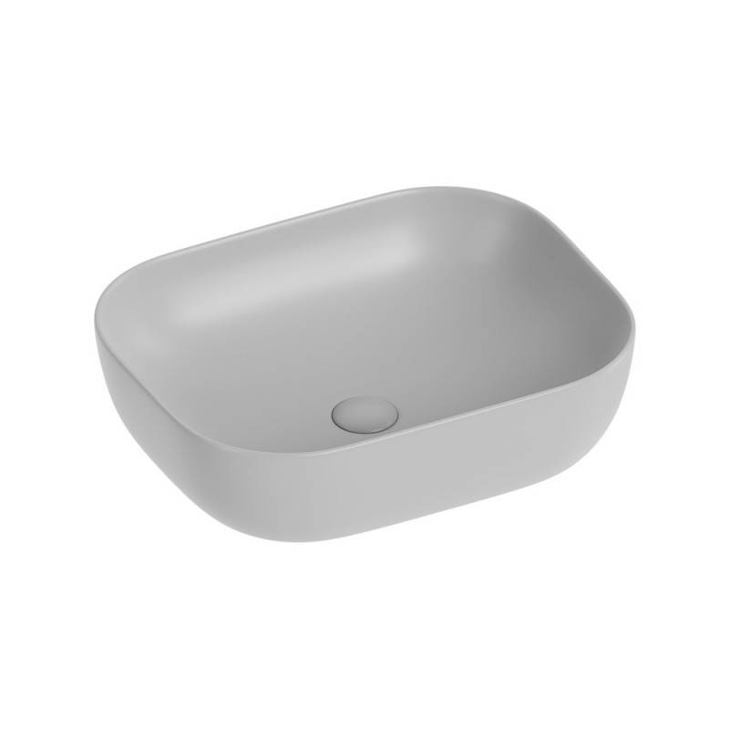 Lavabo d'appoggio grigio in ceramica da 50,5 x 40,5 cm - Serie Nature cod 82212