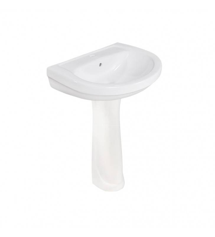 Lavabo da 60 cm con colonna in ceramica - Serie Lake cod 81765