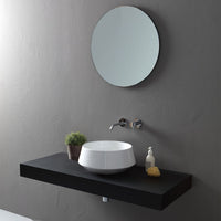 Lavabo da appoggio in ceramica bianco lucido tondo 42 cm Aris