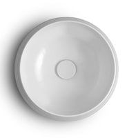 Lavabo da appoggio in ceramica bianco lucido tondo 42 cm Aris