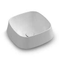 Lavabo da appoggio in ceramica bianco opaco quadrato 42 cm Aris