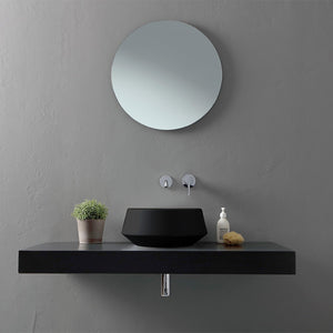 Lavabo da appoggio in ceramica nero opaco tondo 42 cm Aris